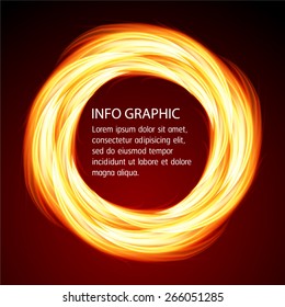Dark red orange fire circle Light Abstract Technology background for computer graphic website internet business. text box. Brochure. card. banner. label.