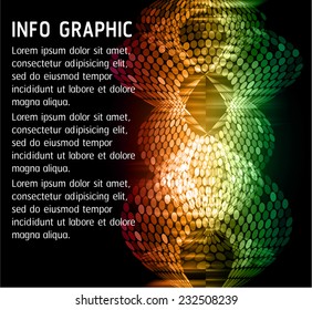 Dark red orange green Light Abstract Technology background for computer graphic website internet. text box. Brochure. card. wave. 