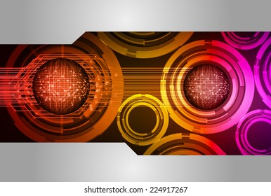 Dark red orange purple Light Abstract Technology background for computer graphic website and internet, circuit board. 