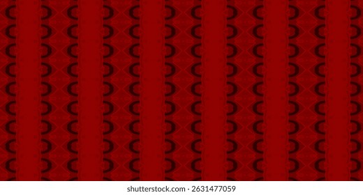 Dark red ornamental seamless pattern with abstract tribal motifs.