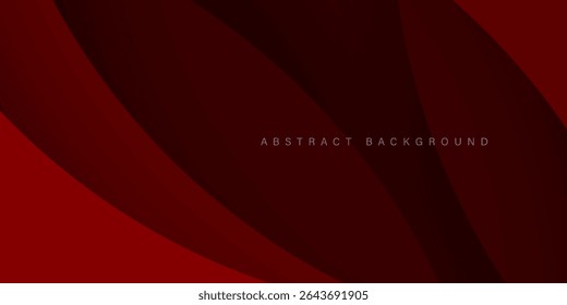 dark red overlap paper cut curve design concept. abstract minimalist vector background.
