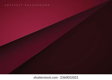 dark red paper cut abstract background with realistic shadows and glowing lines