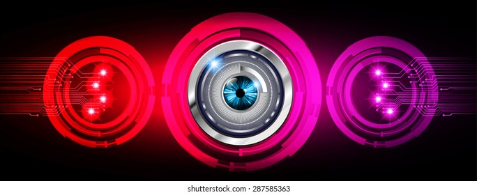dark red pink purple color Light Abstract Technology background for computer graphic website internet and business. circuit. vector illustration. info graphics. wave. beam. ray. eye. eyeball. Spark