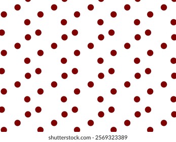 Dark red polka dot. Seamless abstract pattern, flat style. 