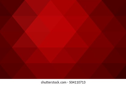 Dark red polygon abstract template. Geometric illustration in Origami style with gradient.  Triangular pattern for your business design.