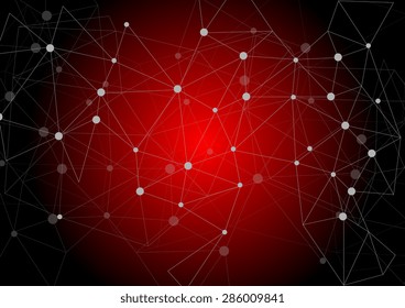Dark red polygonal communication background. Vector design