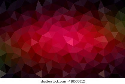 Dark red polygonal illustration, which consist of triangles. Geometric background in Origami style with gradient. Triangular design for your business.