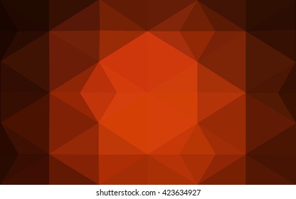Dark red polygonal illustration, which consist of triangles. Geometric background in Origami style with gradient. Triangular design for your business.