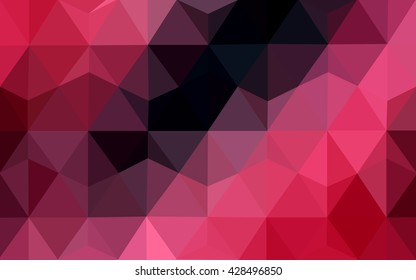 Dark red polygonal illustration, which consist of triangles. Geometric background in Origami style with gradient. Triangular design for your business.