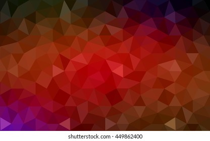 Dark red polygonal illustration, which consist of triangles. Geometric background in Origami style with gradient. Triangular design for your business.