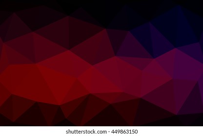 Dark red polygonal illustration, which consist of triangles. Triangular design for your business. Geometric background in Origami style with gradient.