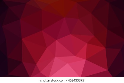 Dark red polygonal illustration, which consist of triangles. Triangular design for your business. Creative geometric background in Origami style with gradient.