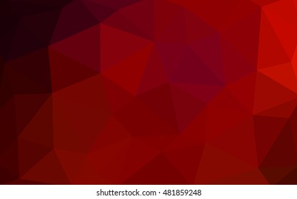 Dark red polygonal illustration, which consist of triangles. Triangular design for your business. Creative geometric background in Origami style with gradient.