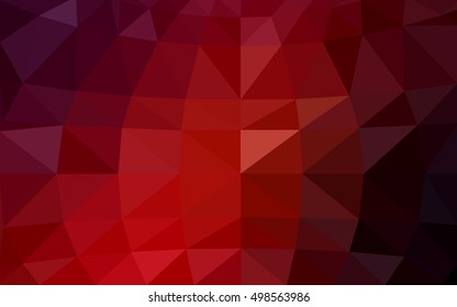 Dark red polygonal illustration, which consist of triangles. Triangular design for your business. Creative geometric background in Origami style with gradient.