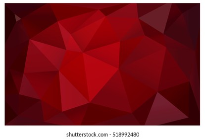 Dark Red polygonal illustration, which consist of triangles. Triangular pattern for your business design. Geometric background in Origami style with gradient. 