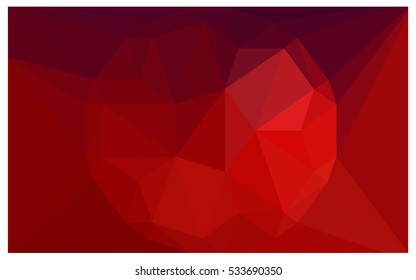 Dark Red polygonal illustration, which consist of triangles. Triangular design for your business. Creative geometric background in Origami style with gradient