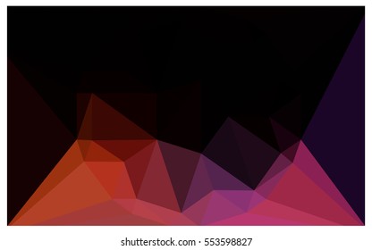 Dark red polygonal illustration, which consist of triangles. Triangular design for your business. Geometric background in Origami style with gradient.