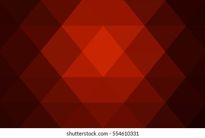 Dark Red polygonal illustration, which consist of triangles. Triangular design for your business. Creative geometric background in Origami style with gradient