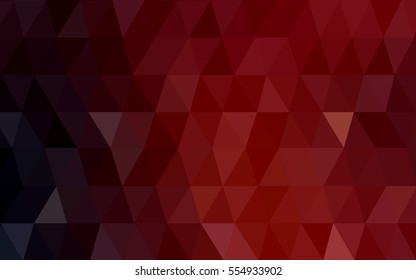 Dark Red polygonal illustration, which consist of triangles. Triangular pattern for your business design. Geometric background in Origami style with gradient. 