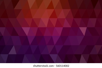 Dark Red polygonal illustration, which consist of triangles. Triangular pattern for your business design. Geometric background in Origami style with gradient. 