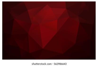Dark Red polygonal illustration, which consist of triangles. Triangular pattern for your business design. Geometric background in Origami style with gradient. 