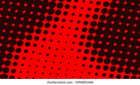Dark red pop art background in retro comic style with halftone dots design isolated