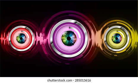 dark red purple yellow color Light Abstract Technology background for computer graphic website internet and business. circuit. vector illustration. info graphics. eye eyeball. wave. beam. ray