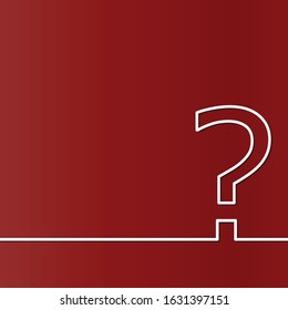 Dark red question mark on red background. Problems and solutions. Find the best question for the best solution.