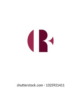 dark red r icon vector logotype design element