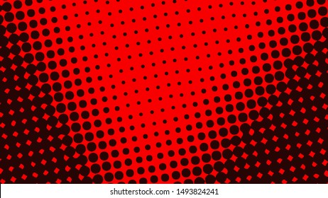 Dark red retro pop art background with halftone dots