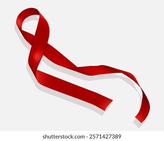 Dark red ribbon as a sign problem of amyloidosis.