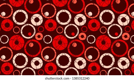 Dark Red Seamless Geometric Circle Background Pattern