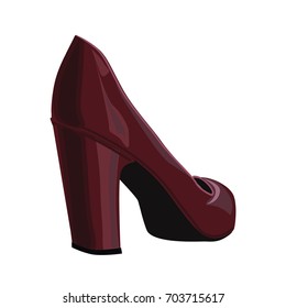 dark red shoe