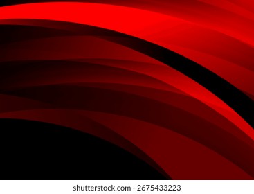 Fondo elegante abstracto ondulado brillante liso rojo oscuro. Diseño de Vector