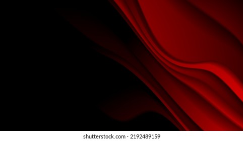 Dark red smooth refracted waves abstract background. Vector elegant design