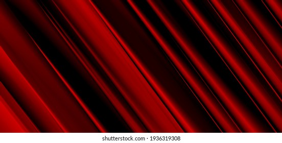 Dark red smooth stripes abstract tech background. Modern glossy vector design