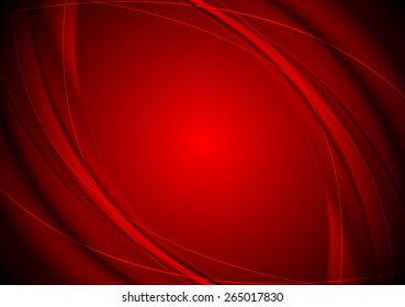 Dark red smooth wavy background. Vector design