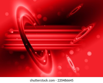 Dark red sparkling background with stars in the sky and blurry lights, illustration. Abstract, Universe, Galaxies, ring. 