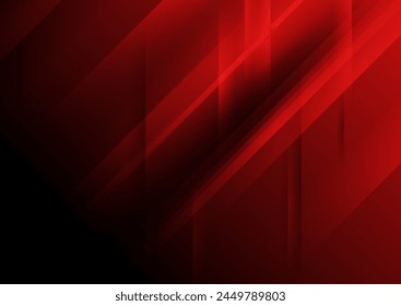 Dark red stripes and lines geometric tech abstract minimal background. Futuristic glowing vector design