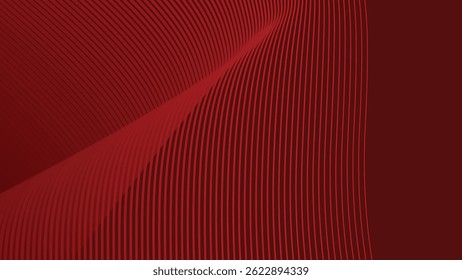Fondo abstracto de línea ondulada de rayas rojas oscuras para el telón de fondo