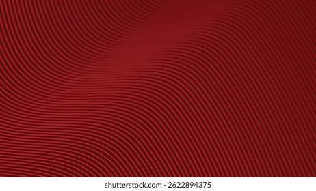 Fundo abstrato de linhas onduladas listras vermelho escuro para plano de fundo