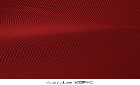 Fondo abstracto de línea ondulada de rayas rojas oscuras para el telón de fondo