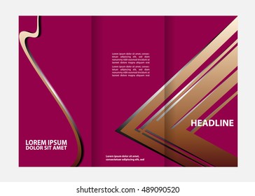 Dark and Red Style Tri-Fold Brochure Design. Corporate Leaflet, Cover Template
