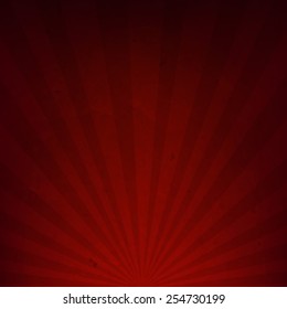 Dark Red Sunburst Paper With Gradient Mesh, Vector Illustration