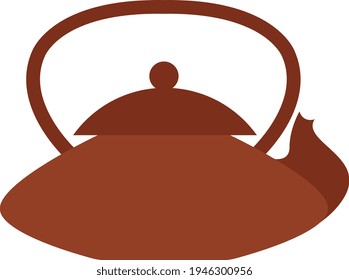 Dark red teapot, illustration, vector on a white background