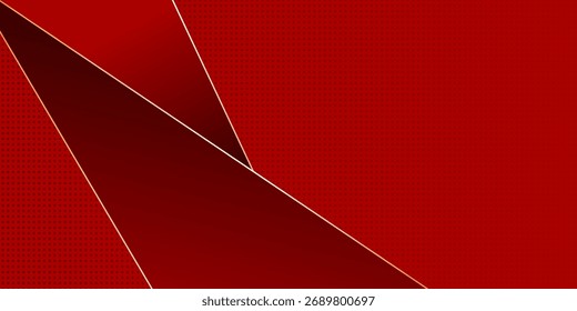 Fondo minimalista de tecnología rojo oscuro con rayas y puntos abstractos. Ilustración vectorial