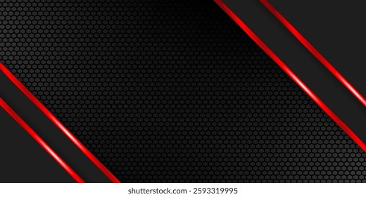dark red technology background, hexagon pattern background. modern technology wallpaper, dark black and red lines, background in futuristic, vector.