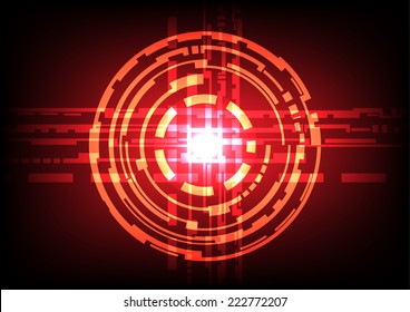 dark red technology circle light effect background abstract