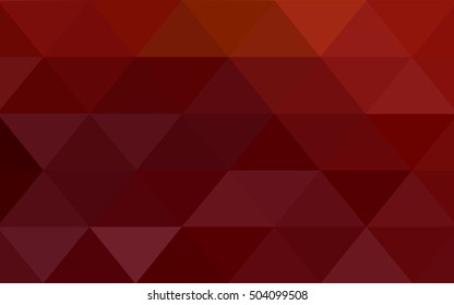 Dark red triangle mosaic background. Shining illustration, which consist of triangles. The textured pattern can be used for background.