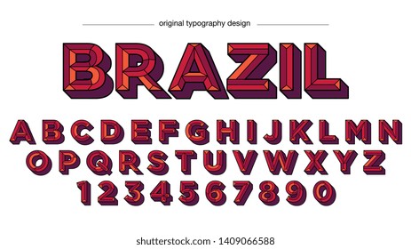 Dark Red Typography Font Design